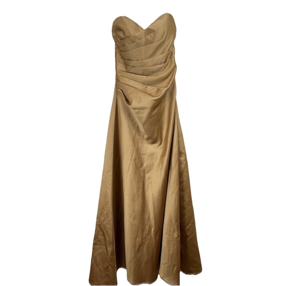 Alfred Angelo Gold Strapless Maxi Dress